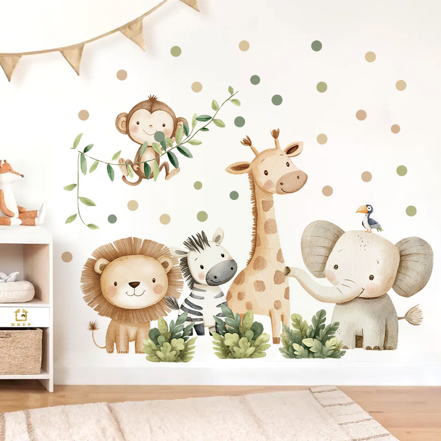 Baby Nursery Labels - Boho Waldtiere Wandaufkleber für Kinderzimmer Jungen