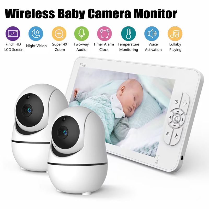 Baby Monitor Split Screen - 7,0 Zoll Video-Babyphone 1080P HD Geteilter