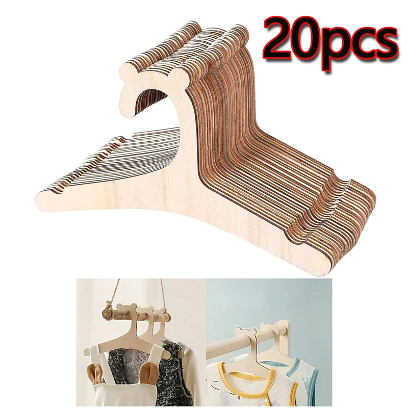 Baby Nursery Hangers - yes5/10/20/50 Stück Baby-Kleiderständer, niedlicher Bär, Holz-Kleiderbügel