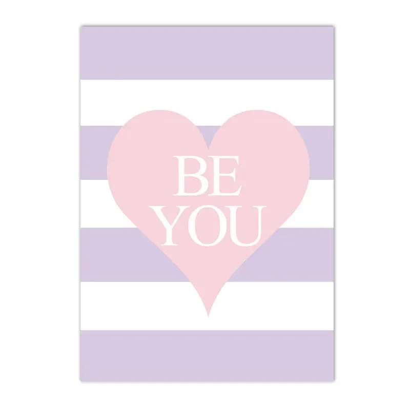 Baby Nursery Quotes Wall Art - Rosa Einhorn Regenbogen Liebesherz Zitate Kinderzimmer