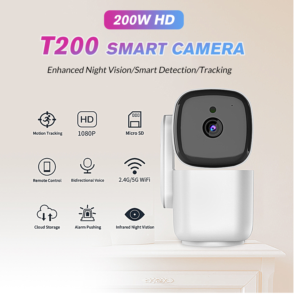 Baby Monitor Split Screen - T200 1080P Innen-PTZ-Sicherheitskamera 355 ° Pan