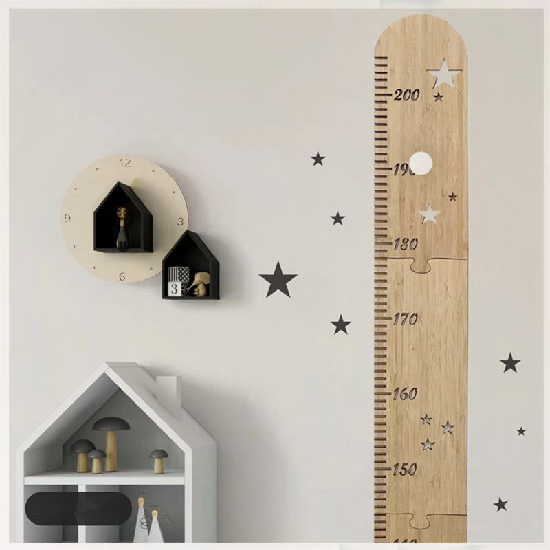 Baby Nursery Wall Decals - 5 Blatt nordische Holz Kinder Höhe