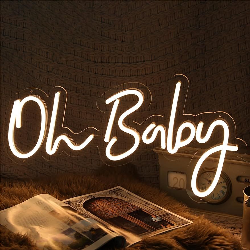Baby Nursery Wall Lights - Oh Baby Neonschild LED Marquee-Licht USB-Betrieben