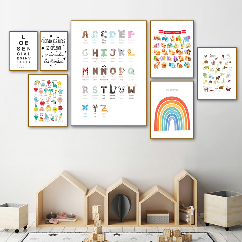Baby Nursery Quotes Wall Art - Spanische Kinderzimmer-Kunstdekoration, Leinwandgemälde, The Dreams Come