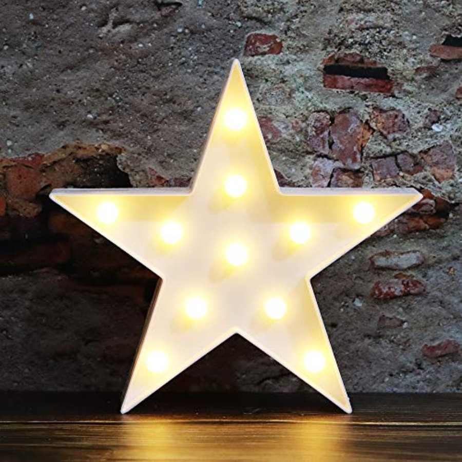 Baby Nursery Wall Lights - LED-Sternenlicht-Nachtlicht, Batteriebetriebene Sternförmige Tischlampe für Baby,