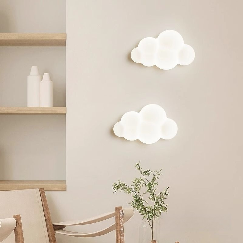 Baby Nursery Wall Lights - Weiße Wolken-Wandleuchten Kinderzimmer Sternenlampe Schlafzimmer Nachttischlampe