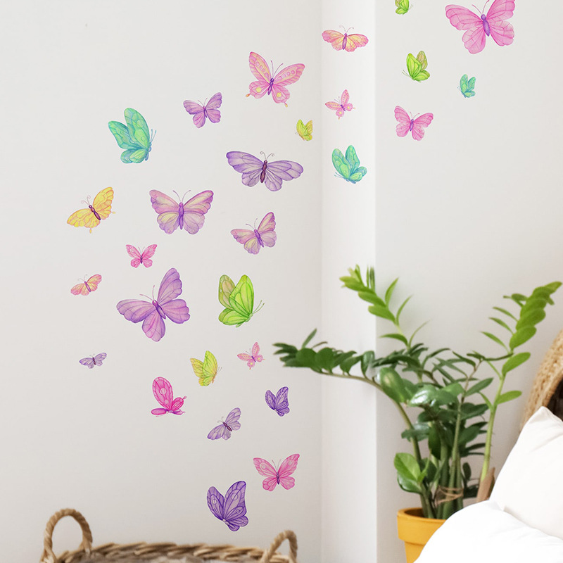 Baby Nursery Wall Decals - Romantische Schmetterling Wandaufkleber Kreative Home Wanddekoration