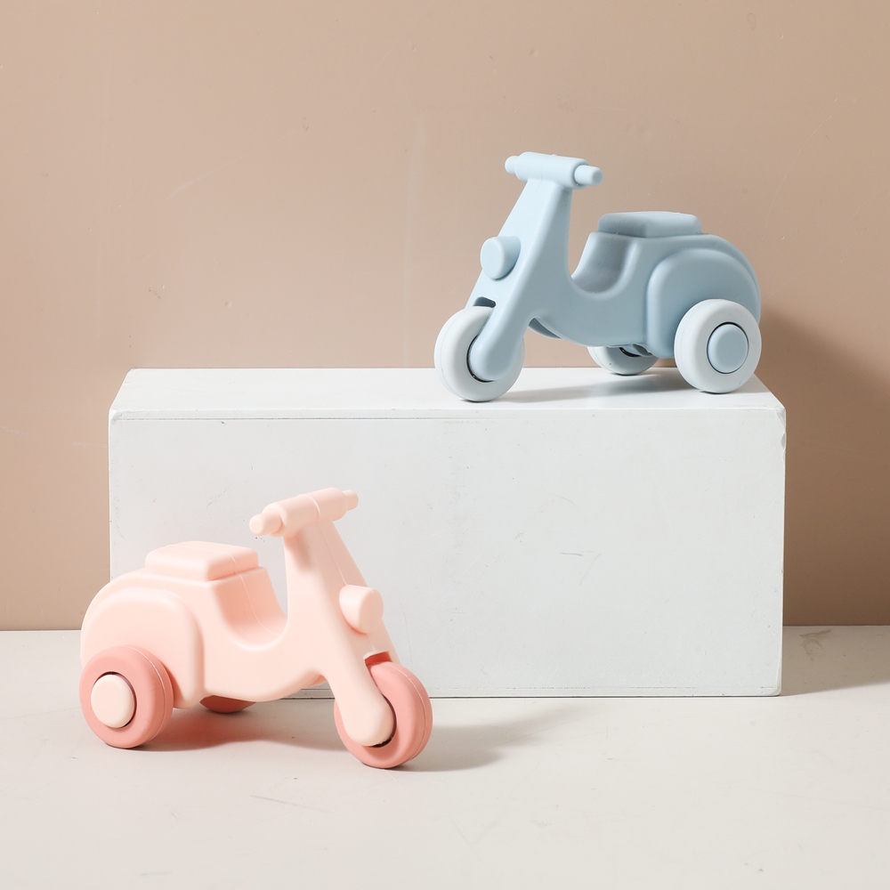 Baby Nursery Things - Baby-Spielzeug Montessori Silikon Elektro-Motorrad 0-12 Monate