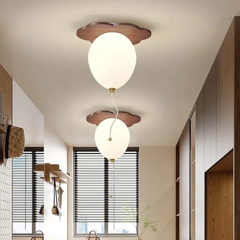 Baby Nursery Light Fixture - 2026 für Massivholz-Wolkenballon-Deckenleuchten, niedliche Kinderzimmerdekoration, Babyzimmerlampen,