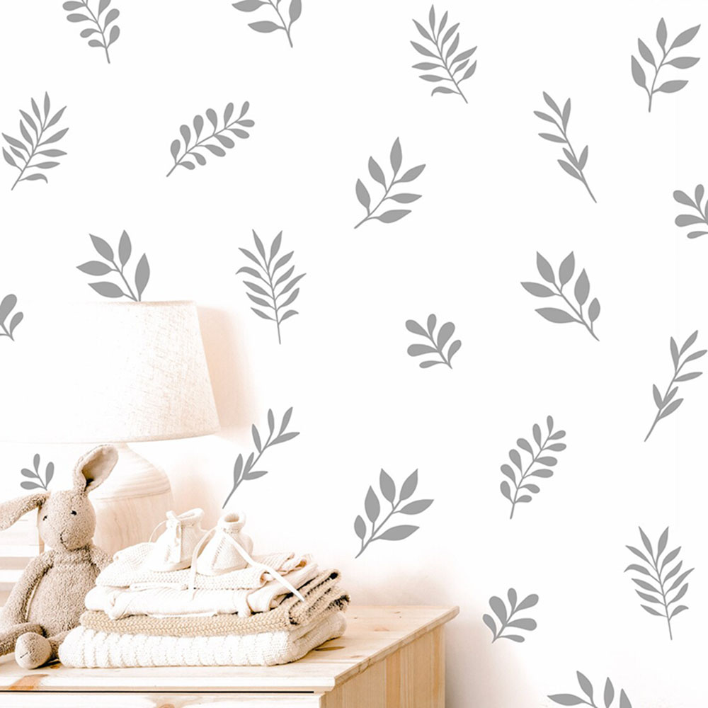 Baby Nursery Labels - 41 Stücke Botanische Blatt Wandaufkleber Spielzimmer