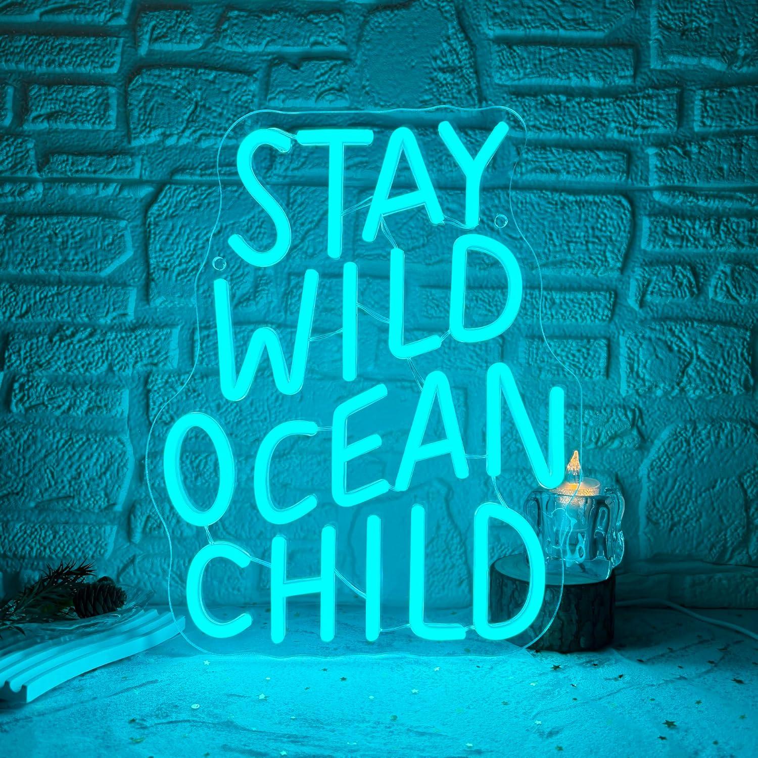 Baby Nursery Wall Lights - Stay Wild Ocean Child Neon-Schild USB