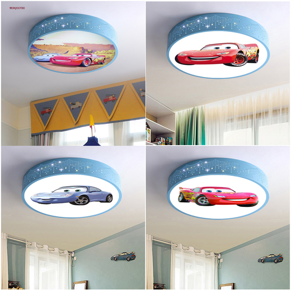 Baby Nursery Light Fixture - Cartoon Auto Runde Led Decke Lampe