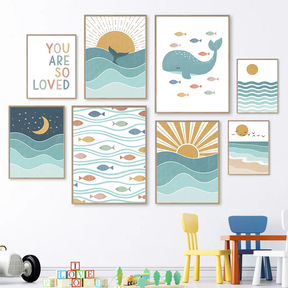 Baby Nursery Quotes Wall Art - 1 Stück rahmenlose Leinwandbilder mit Motiven