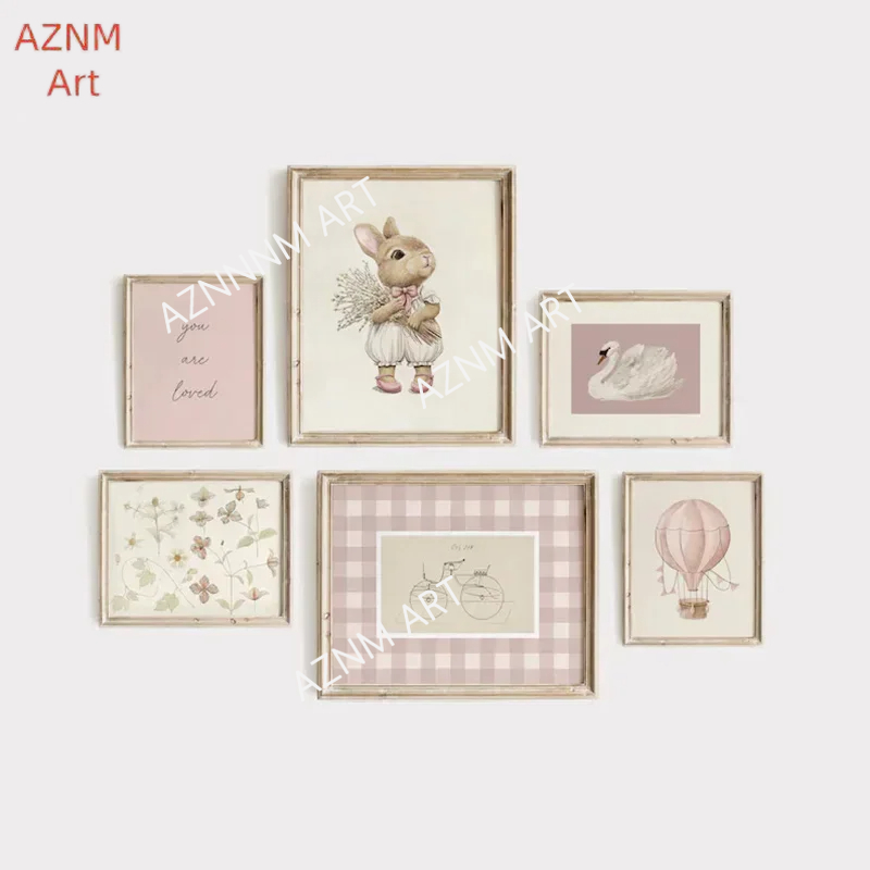 Baby Nursery Wall Lights - Rosa Kinderzimmer Galerie Kunst Wand Poster