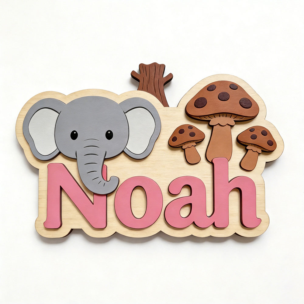 Anpassbare Cartoon-Elefanten-  – Baby Nursery Elephant Theme Bewertung und Preis