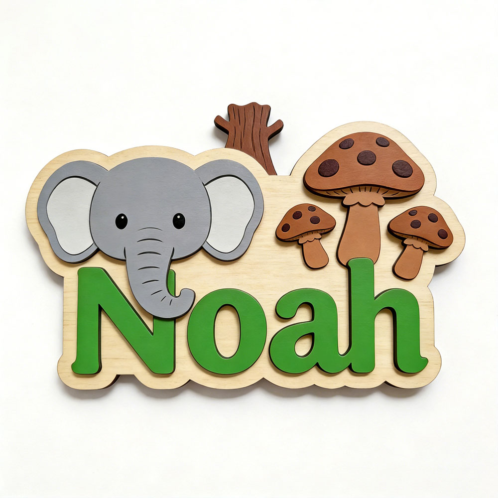 Anpassbare Cartoon-Elefanten-  – Baby Nursery Elephant Theme Bewertung und Preis