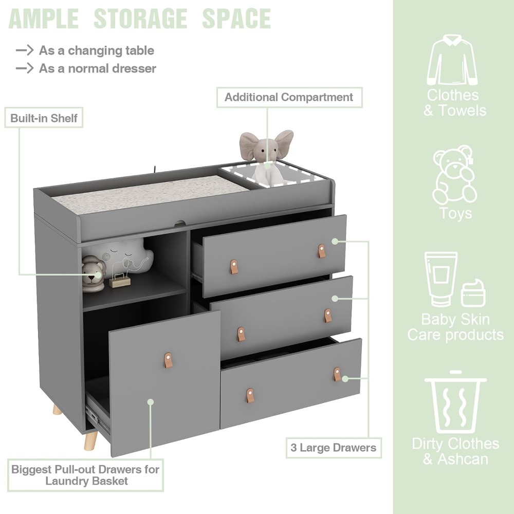 Wickeltisch für Babykommode, z – Baby Nursery Dresser Changing Table Bewertung und Preis