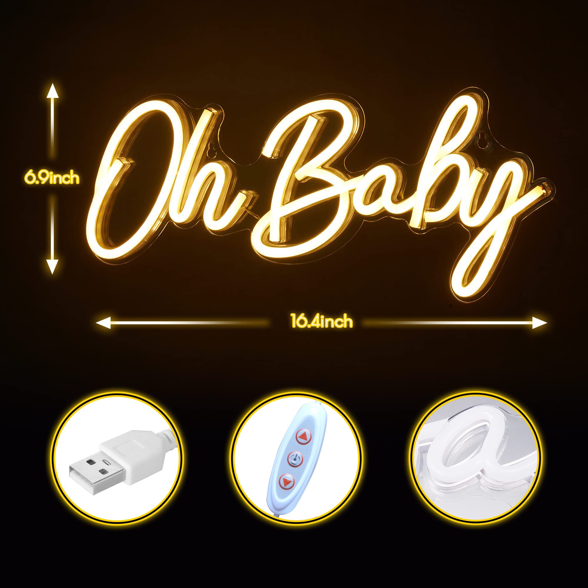 Oh Baby Neonschild USB Dimmbar – Baby Nursery Wall Lights Bewertung und Preis