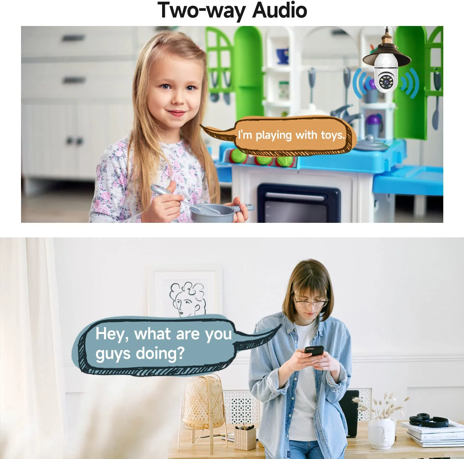 8MP E27 Birne Überwachungskame – Baby Monitor Split Screen Bewertung und Preis