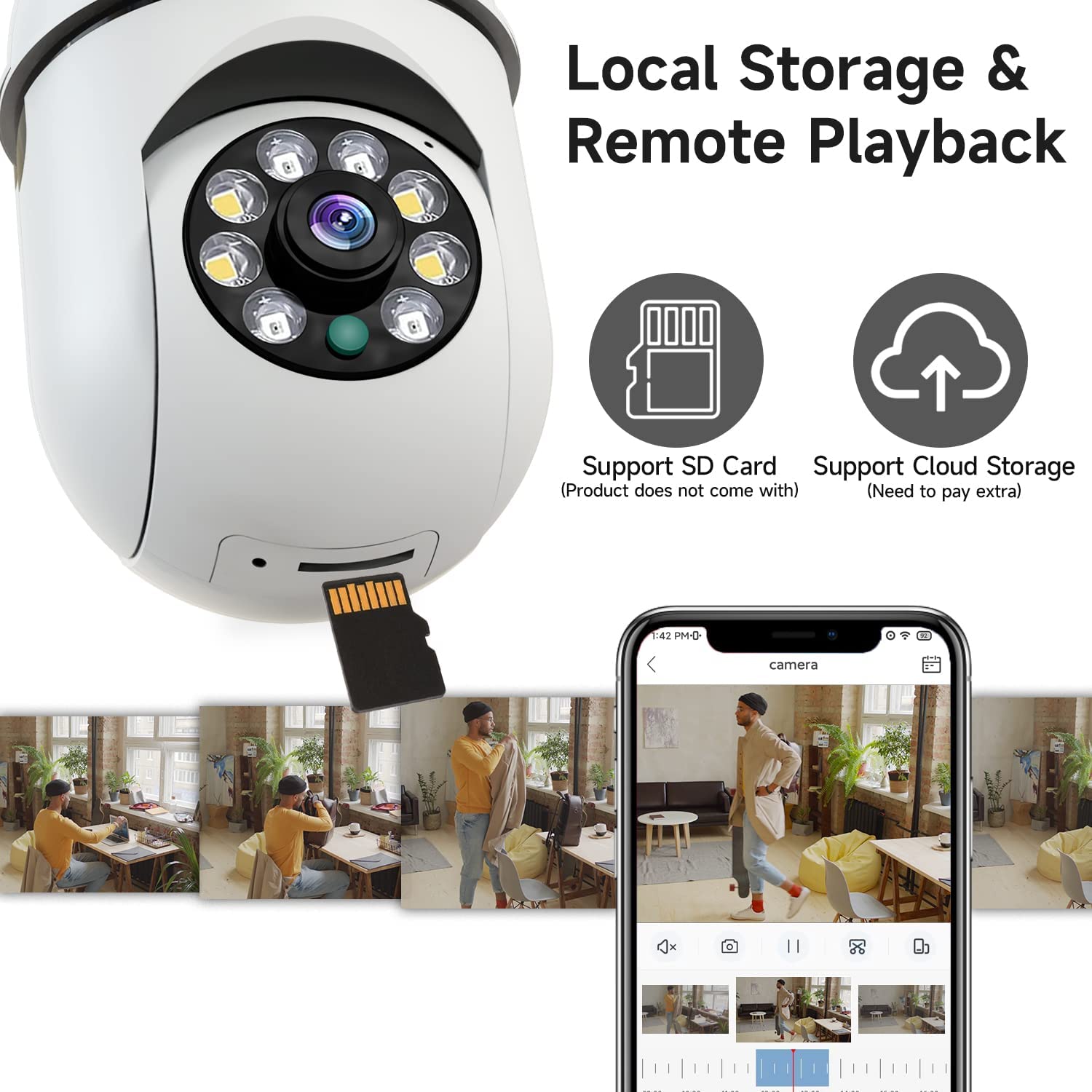 8MP E27 Birne Überwachungskame – Baby Monitor Split Screen Bewertung und Preis