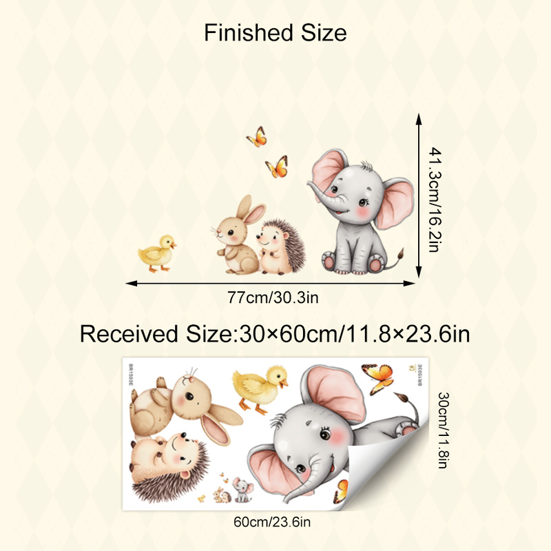 Cartoon-Tier-Wandaufkleber – E – Baby Nursery Labels Bewertung und Preis