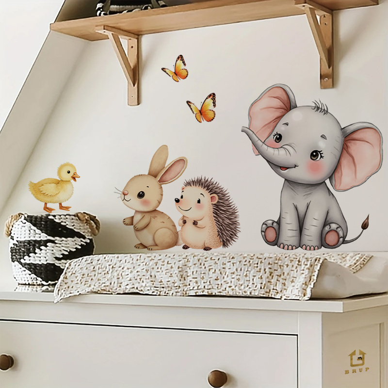Cartoon-Tier-Wandaufkleber – E – Baby Nursery Labels Bewertung und Preis