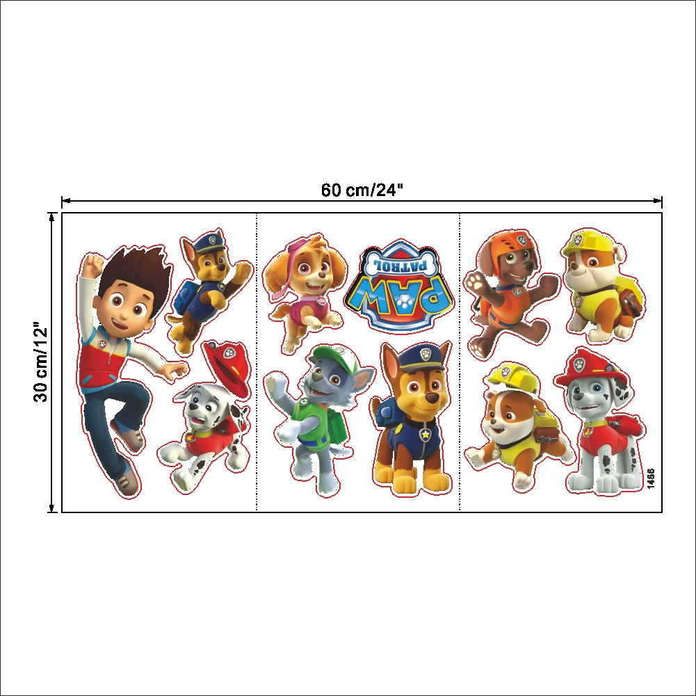 Cartoon Paw Patrol Wandaufkleb – Baby Nursery Wall Decals Bewertung und Preis