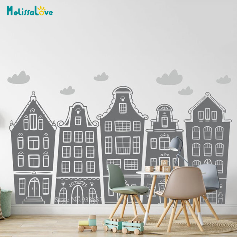 Skandinavischen Häuser & Wolke – Baby Nursery Wall Decals Bewertung und Preis
