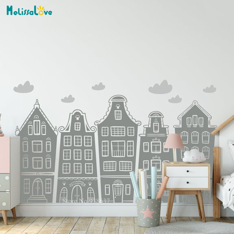 Skandinavischen Häuser & Wolke – Baby Nursery Wall Decals Bewertung und Preis