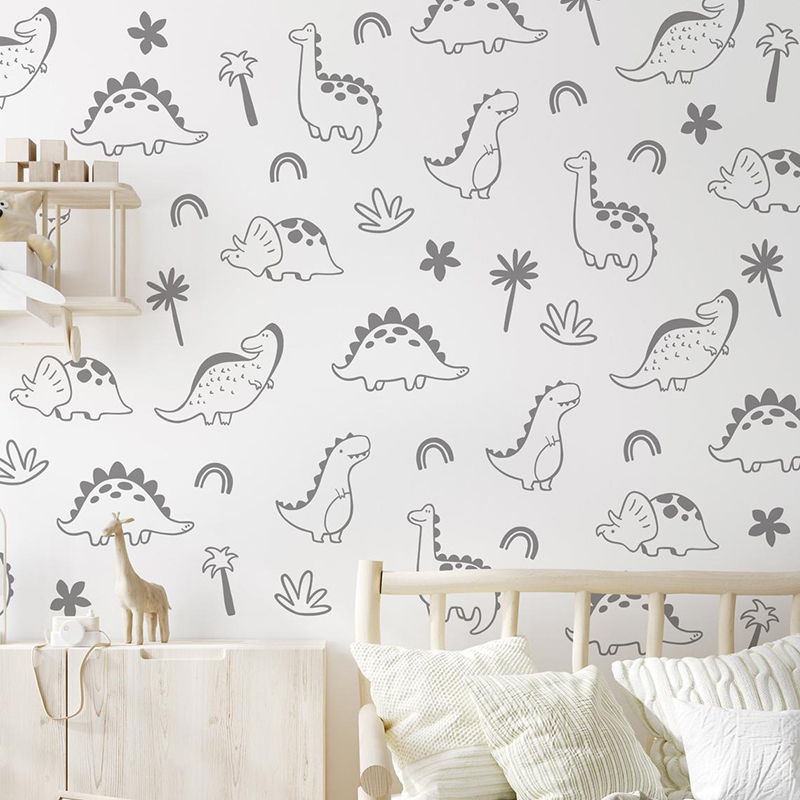 Geometrischer Dinosaurier Baum – Baby Nursery Labels Bewertung und Preis