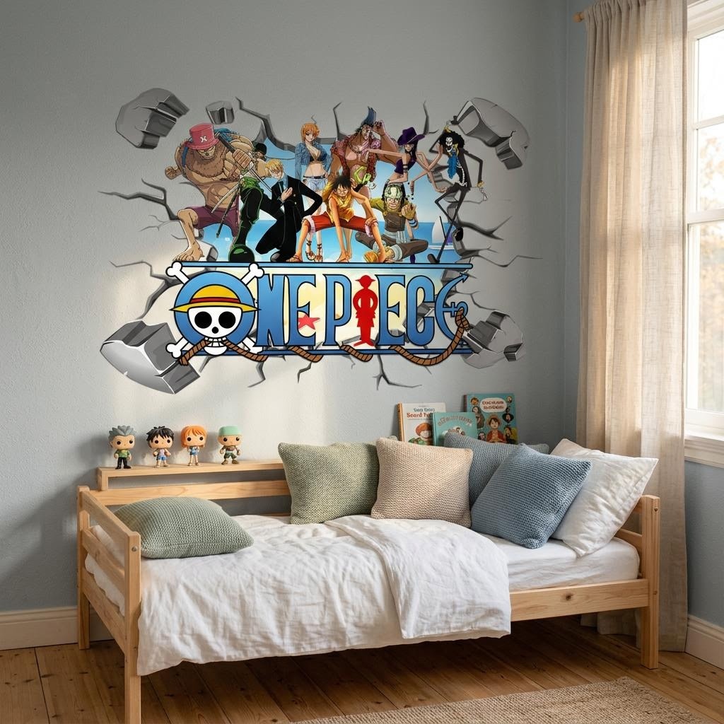 Cartoon One Piece Luffy 3D-Wan – Baby Nursery Wall Decals Bewertung und Preis
