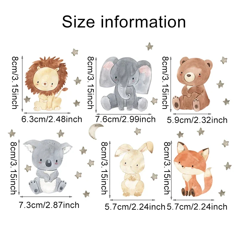 1/2/4/6set Cartoon-Tiere Wanda – Baby Nursery Wall Decals Bewertung und Preis